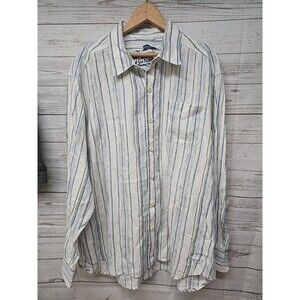 Tommy Bahama 100% Linen Shirt Mens‎ XL Striped Long Sleeve Button Up Casual Vaca